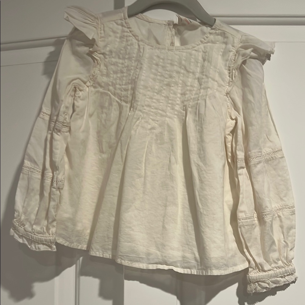 Crewcuts Ivory Ruffle Long Sleeve Blouse